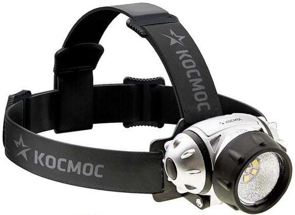 

Фонарь налобный Космос KOC-H19-LED 1W XPE LED + 6 SMD LED 3*AAA(R03), батарейки в комплекте, KOC-H19-LED