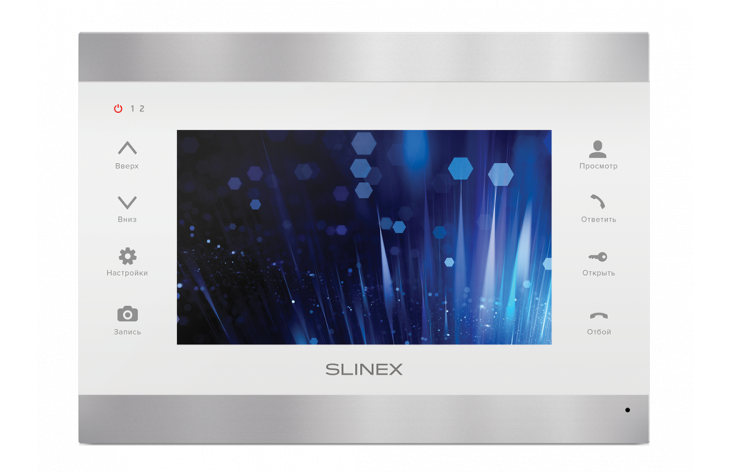 

Видеодомофон Slinex SL-07IP Silver+White цветной, TFT LCD 7" 16:9 (800×480), подключение 2-х вызывных панелей и 2-х видеокамер, настенный, SL-07IP Silver+White