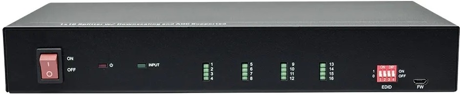 Усилитель-распределитель Qtex QVP DHM14-4K 1:4 сигналов HDMI 4K60 с понижающим масштабированием и встроенным эквалайзером