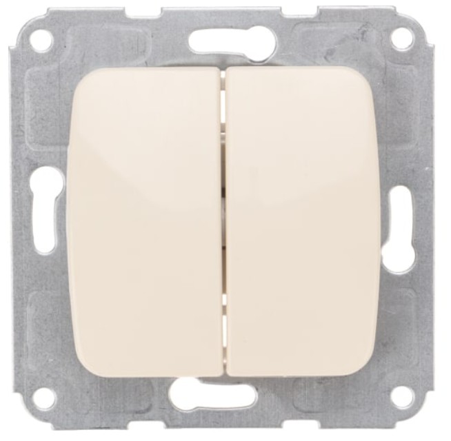 

Выключатель KRANZ KR-78-0232 DEA 2кл с/у 10А мех. бежевый, KR-78-0232