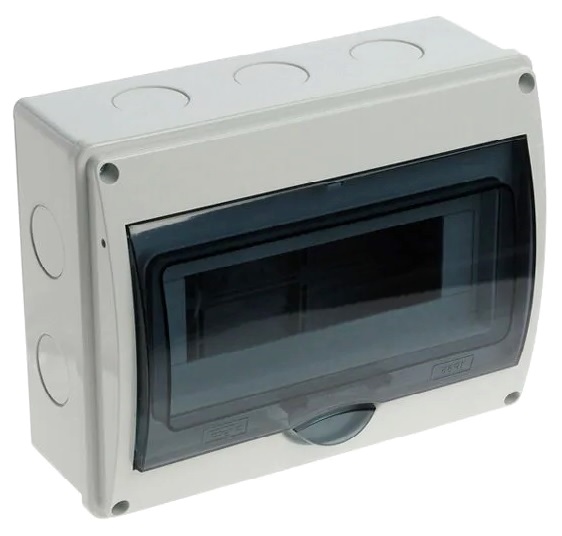 

Бокс навесной RUVinil 69011 Тусо 10мод. (4в) IP65 серый/дым. дверь, 69011