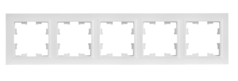 

Рамка пятерная IEK BR-M52-K91 BRITE РУ-5-БрАБ арктический белый, BR-M52-K91
