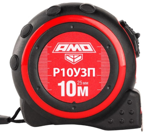 Изображение товара Рулетка строительная AMO Р10У3П 10 м обрезиненный корпус