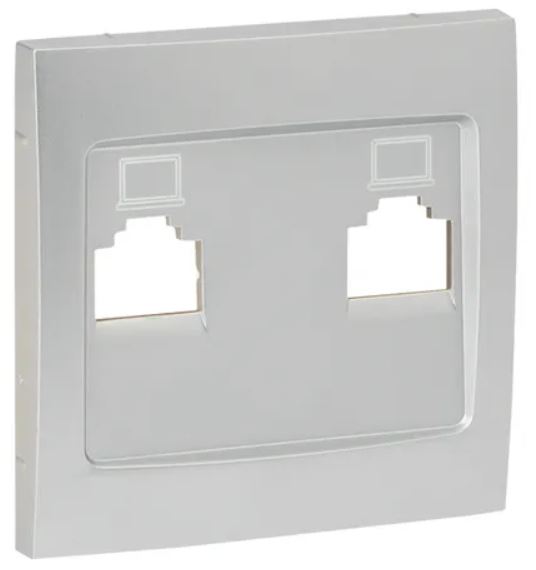 

Накладка розетки компьютерной EKF ESK02-L-035-30 Валенсия RJ-45 2-местная сталь, ESK02-L-035-30