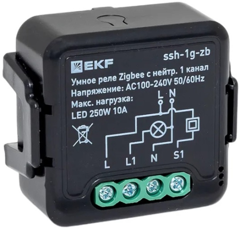 Изображение товара Умное реле EKF ssh-1g-zb Zigbee для управления светом и розетками