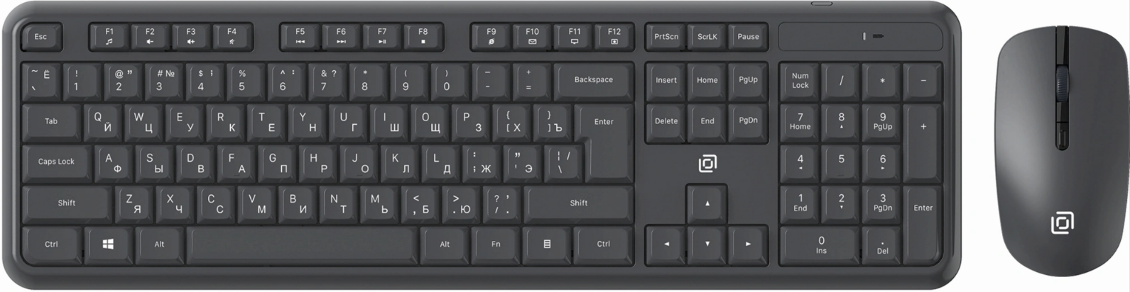 

Клавиатура и мышь Wireless Oklick S277W 2066173 клав: серя, мышь: серая, USB Multimedia, S277W