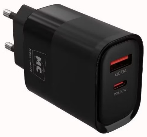 Изображение товара Зарядное устройство More Choice NC81a Black с двумя портами для быстрой зарядки
