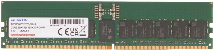

Оперативная память DDR5 32GB ADATA AD5R560032G20-SHYA 5600MHz CL46 1.1V ECC REG, AD5R560032G20-SHYA