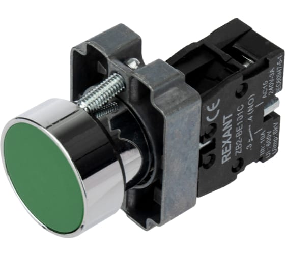

Кнопка Rexant 36-5522 XB2 зеленая NO, 36-5522