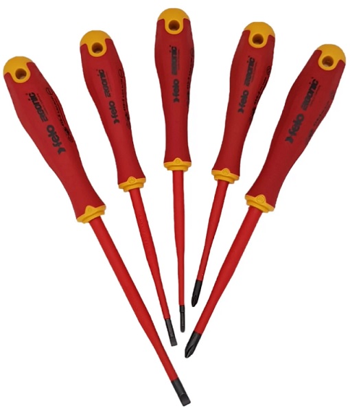 

Набор отверток Felo 41385398 диэлектрических Ergonic E-SLIM SL/PZ, 5шт 41385398, 41385398