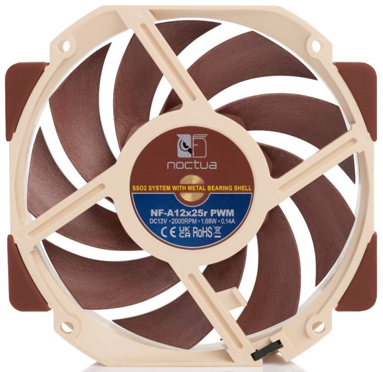 

Вентилятор для корпуса Noctua NF-A12X25R-PWM 120x120x25mm, 450-2000rpm, 48-60CFM, 18.8-22.6dBA, 4-pin PWM, NF-A12X25R-PWM
