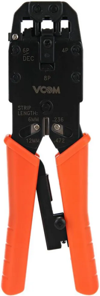 Изображение товара Обжимные клещи VCOM D1903 для RJ-45, RJ-12, 8P, 6P, 4P