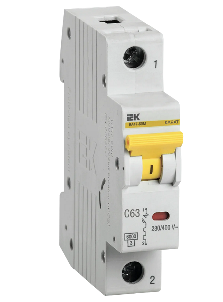 Изображение товара Автоматический выключатель IEK MVA31-1-063-C 63А IP20 для электросистем