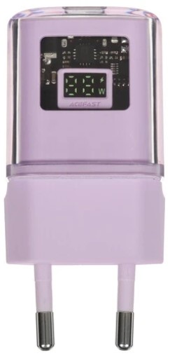 

Зарядное устройство сетевое ACEFAST A53 с одним портом USB Sparkling Series Pd30W Gan USB-C Charger (EU) цвет: синевато-фиолетовый, A53