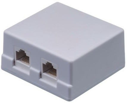 Изображение товара Розетка настенная Neomax NM-SMB-KJ45-U5E-2PD-102-WH с двойным портом RJ45 белая