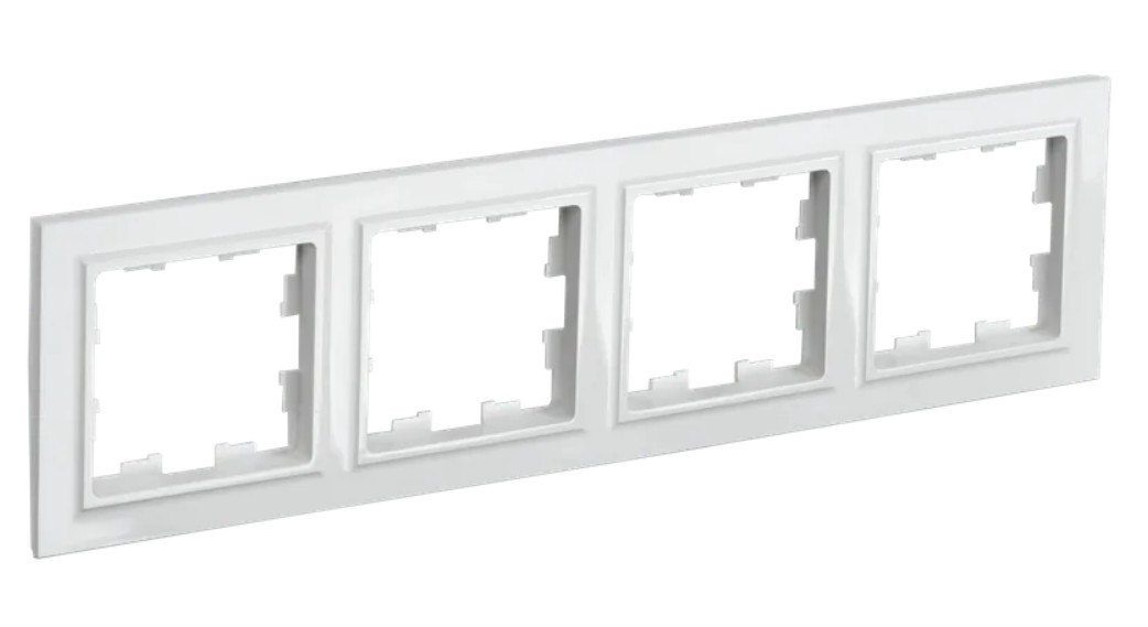 

Рамка IEK BR-M42-K01 4-м BRITE РУ-4-БрБ белая, BR-M42-K01