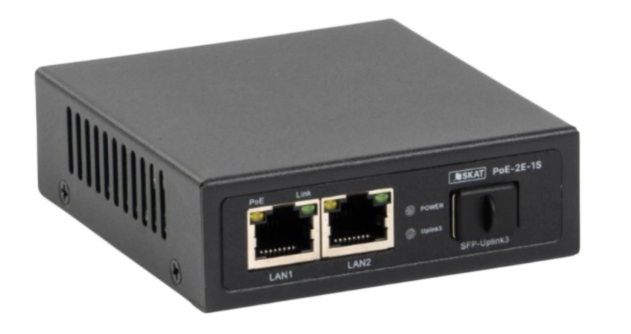 

Коммутатор Бастион SKAT PoE-2G-1S PoE Plus, мощность 30Вт, порты: 2-Ethernet, 1-Uplink, SKAT PoE-2G-1S