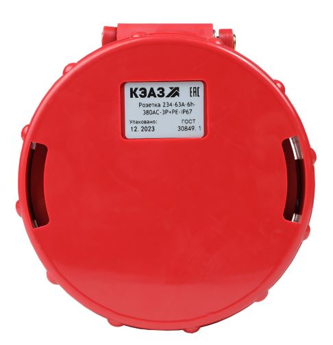 

Розетка кабельная КЭАЗ 222763 234-63А-6h-380AC-3P+PE-IP67, 222763