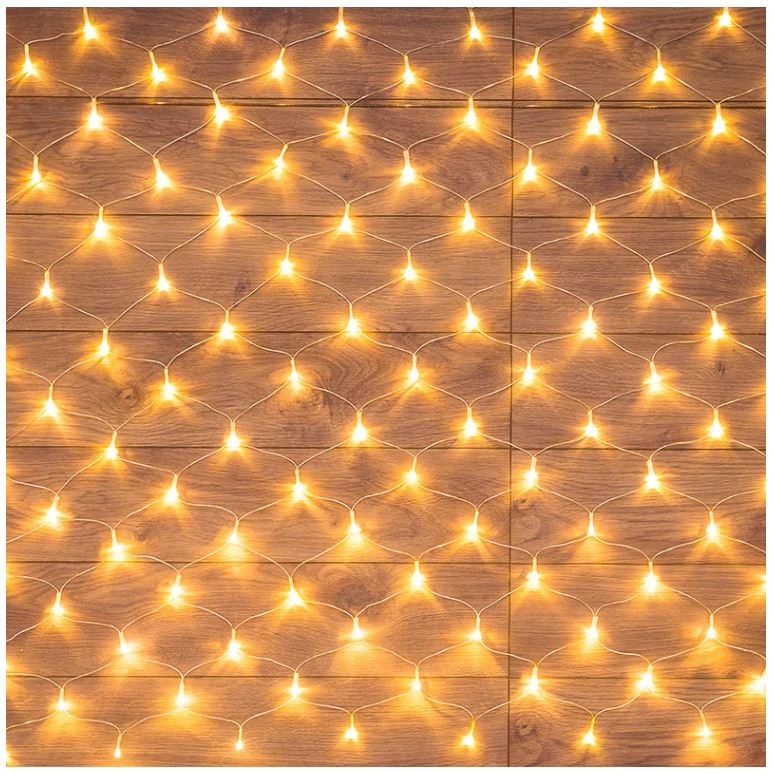 

Гирлянда NEON-NIGHT 215-106 СЕТЬ 1,5х1,5 м, прозрачный ПВХ, 96 LED теплый белый, IP20, с контроллером, не соединяется, 215-106