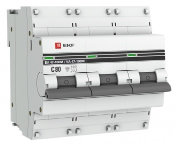 Изображение товара Автоматический выключатель EKF mcb47100m-3-80C-pro 80 А IP20