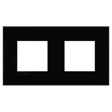 Изображение товара Рамка декоративная DKC 4402904 серии Avanti черный квадрат 160х90 мм