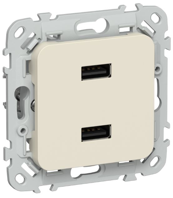 

Розетка USB IEK FI-U21-D31-K86 FLITE Type A+A 3,1А РЮ-2-ФлСл сливочный, FI-U21-D31-K86