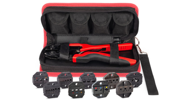 Изображение товара Набор пресс-клещей КВТ 89183 для опрессовки изолированных и гильз, 9 матриц