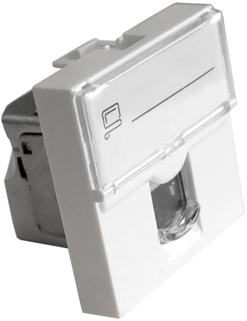 

Вставка Lanmaster LAN-SIP-23S5E-WH Mosaic 45x45, RJ-45 STP, кат.5e, со шторкой и увеличенным окном маркировки, белая, LAN-SIP-23S5E-WH