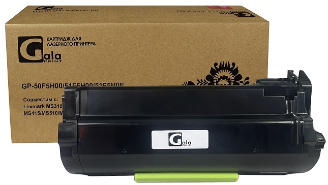 

Картридж GalaPrint GP_50F5H00/51F5H00/51F5H0E для принтеров Lexmark MS310/MS312/MS410/MS415/MS510/MS610 5000 копий, GP_50F5H00/51F5H00/51F5H0E