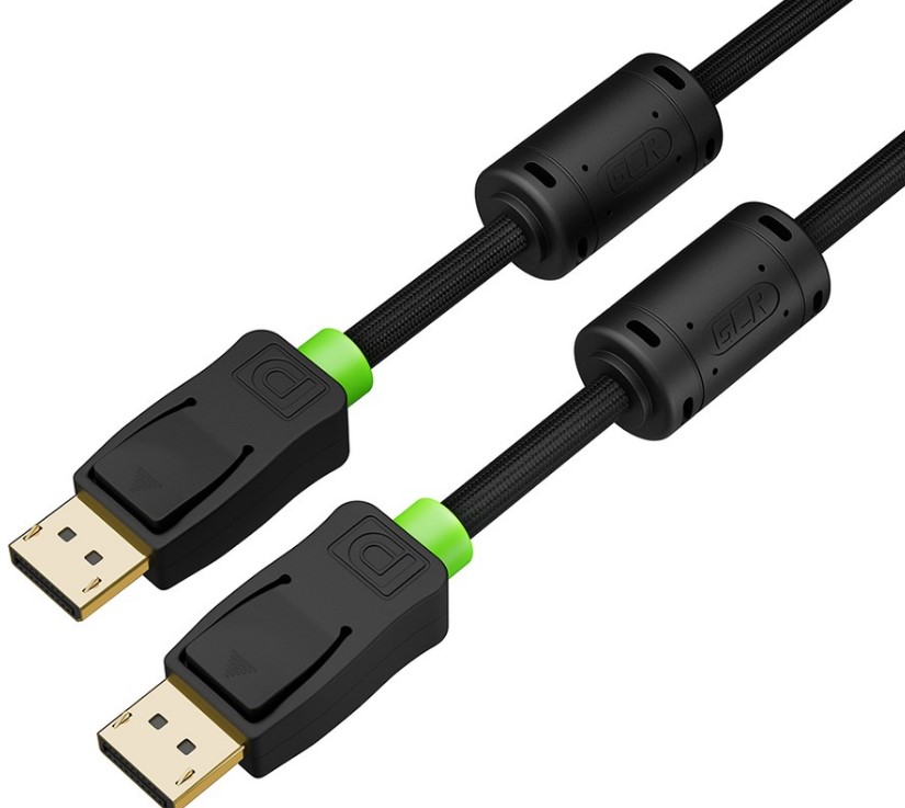 

Кабель интерфейсный DisplayPort Greenconnect GCR-56697 PROF Premium 1.5m v1.4, ECO Soft капрон, 8K 60Hz, 4K 165Hz, черный, ферритовые фильтры, 3Х экра, GCR-56697