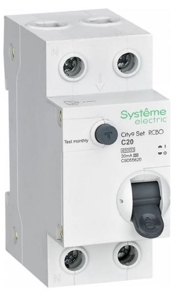 Изображение товара Дифференциальный автомат C9D55620 Systeme Electric 20 А 2 полюса