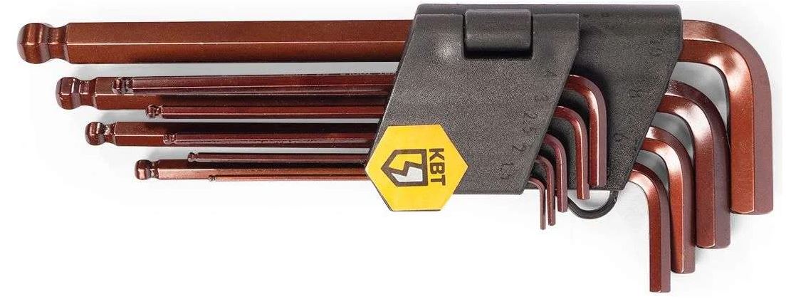 

Набор ключей КВТ 82177 шестигранных с шаром КШ-9-S2 серия KBT-PROFESSIONAL, 82177