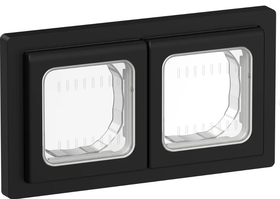 

Рамка двойная IEK FI-M20-32-55-K02 FLITE IP55 Рпро-2-55-ФлЧ черный, FI-M20-32-55-K02