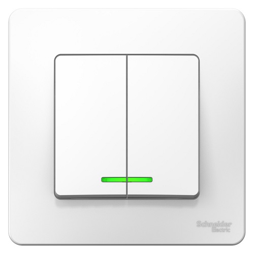 

Выключатель Schneider Electric BLNVS010511 2-клавишный с подсветкой, 10А, 250B (белый) внутр, BLNVS010511