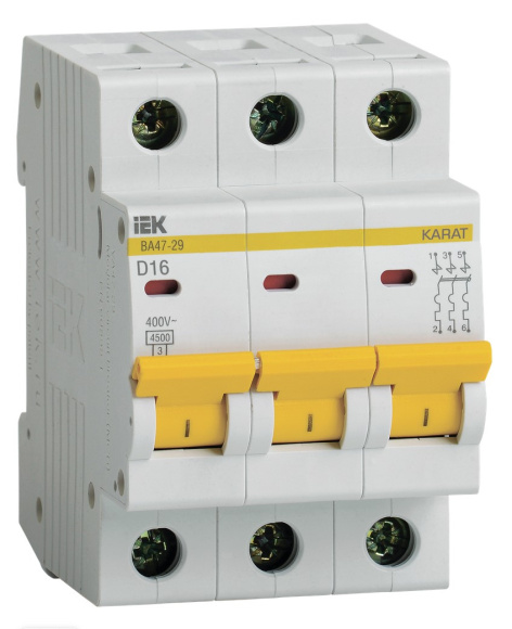 Изображение товара Автоматический выключатель IEK MVA20-3-016-D
