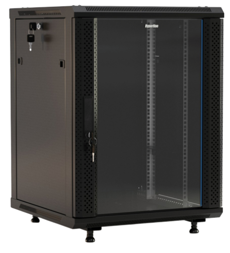 Изображение товара Телекоммуникационный шкаф Hyperline TWB-FC-1866-GP-RAL9004 19 дюймов IP20