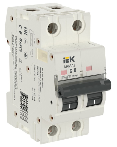 Изображение товара Автоматический выключатель IEK AR-M10N-2-C006 на 6 А
