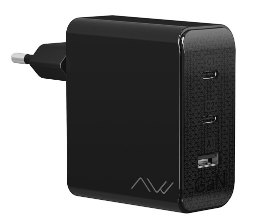 

Зарядное устройство сетевое Caweon CTC-140-2C1A-BK со сменными вилками (EU, AU, UK, US) 140Вт, GaN, black, CTC-140-2C1A-BK