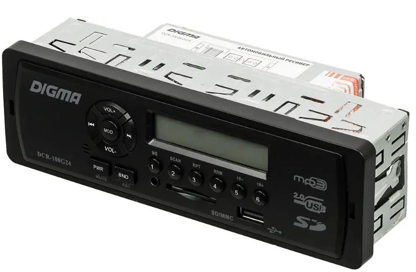 

Автомагнитола Digma DCR-100G24 1DIN 4x45Вт, DCR-100G24