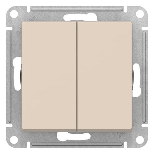 

Выключатель Schneider Electric ATN000251 AtlasDesign, 2-клавишный, сх.5, 10АХ, механизм, бежевый, ATN000251