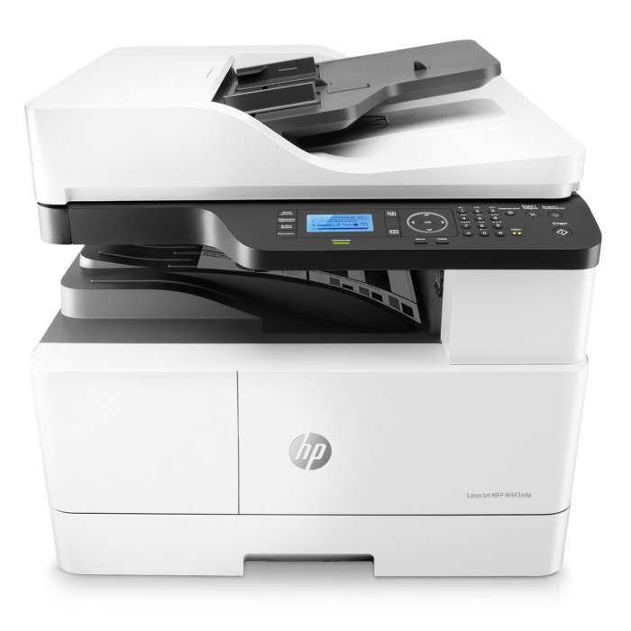 

МФУ HP LaserJet MFP M443nda 8AF72A p/c/s, A3, 1200dpi, 25ppm, 512Mb, 2trays 100+250, ADF 100, duplex, Scan to email/SMB/FTP, PIN printing, USB/Eth, ca, LaserJet MFP M443nda