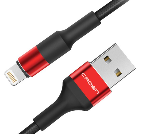 Изображение товара Кабель Crown CMCU-007L Lightning USB 2.0 1 м красный