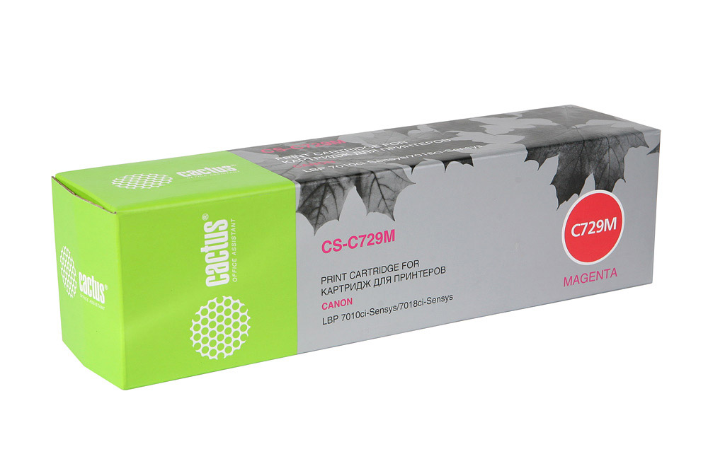 

Картридж Cactus CS-C729M для принтеров Canon i-SENSYS LBP7010C/ LBP7018C, пурпурный, 1000стр., CS-C729M