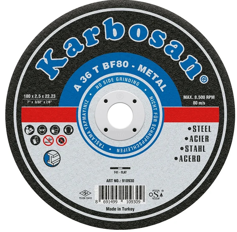 

Диск отрезной ООО САМ KAR-910470-25 Karbosan по металлу 125х1,6х22 25 шт, KAR-910470-25