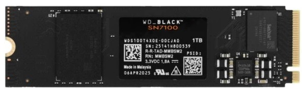 

Накопитель SSD M.2 2280 Western Digital SN7100 WDS100T4X0E 1TB, 7250/6900MB/s, TBW 600, SN7100