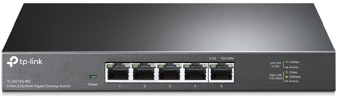 

Коммутатор неуправляемый TP-LINK TL-SG105-M2 5*100/1G/2.5G RJ-45 ports, fan, TL-SG105-M2