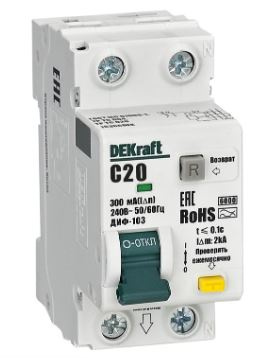 Изображение товара Автоматический выключатель дифференциального тока ДИФ-103 6кА 20 А Dekraft