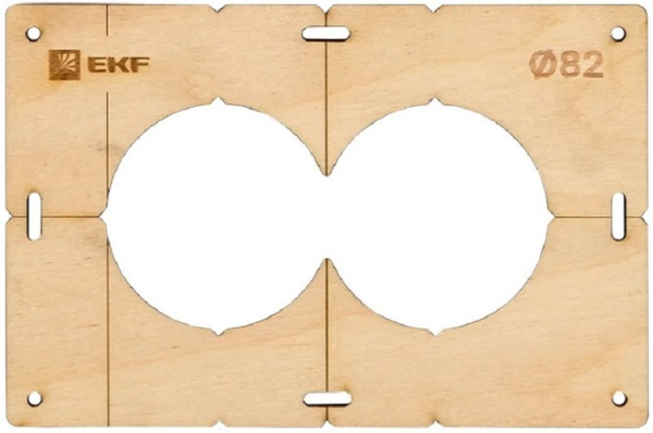 Изображение товара Шаблон EKF sh-d82-2 для алмазных коронок, 2 отверстия, 82 мм