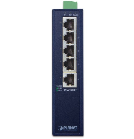 Изображение товара Промышленный коммутатор Planet ISW-501T 5 портов Fast Ethernet IP30