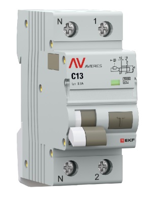

Автомат дифференциальный EKF rcbo10-1pn-13C-300-a-av DVA-10 1P+N 13А (C) 300мА (A) 10кА AVERES, rcbo10-1pn-13C-300-a-av